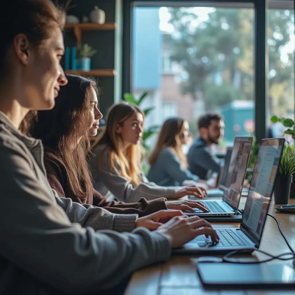 Personas trabajando remotamente